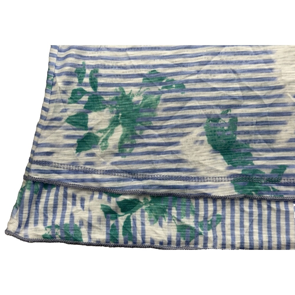 David Cline Crushed Tee Women M Floral Stripe Print 3/4 Sleeve Coastal Nautical - Picture 3 of 11